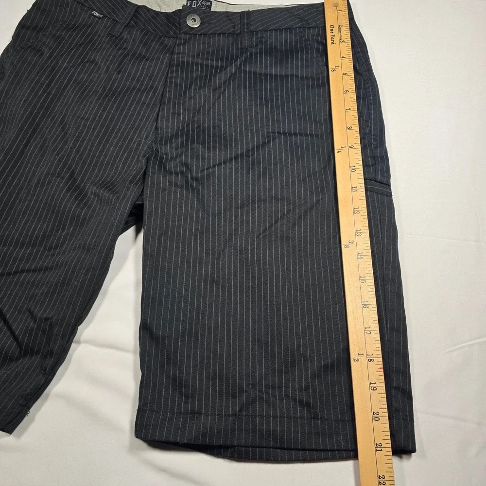 Fox Racing Mens 31 Pinstripe Shorts Black White Flat Front